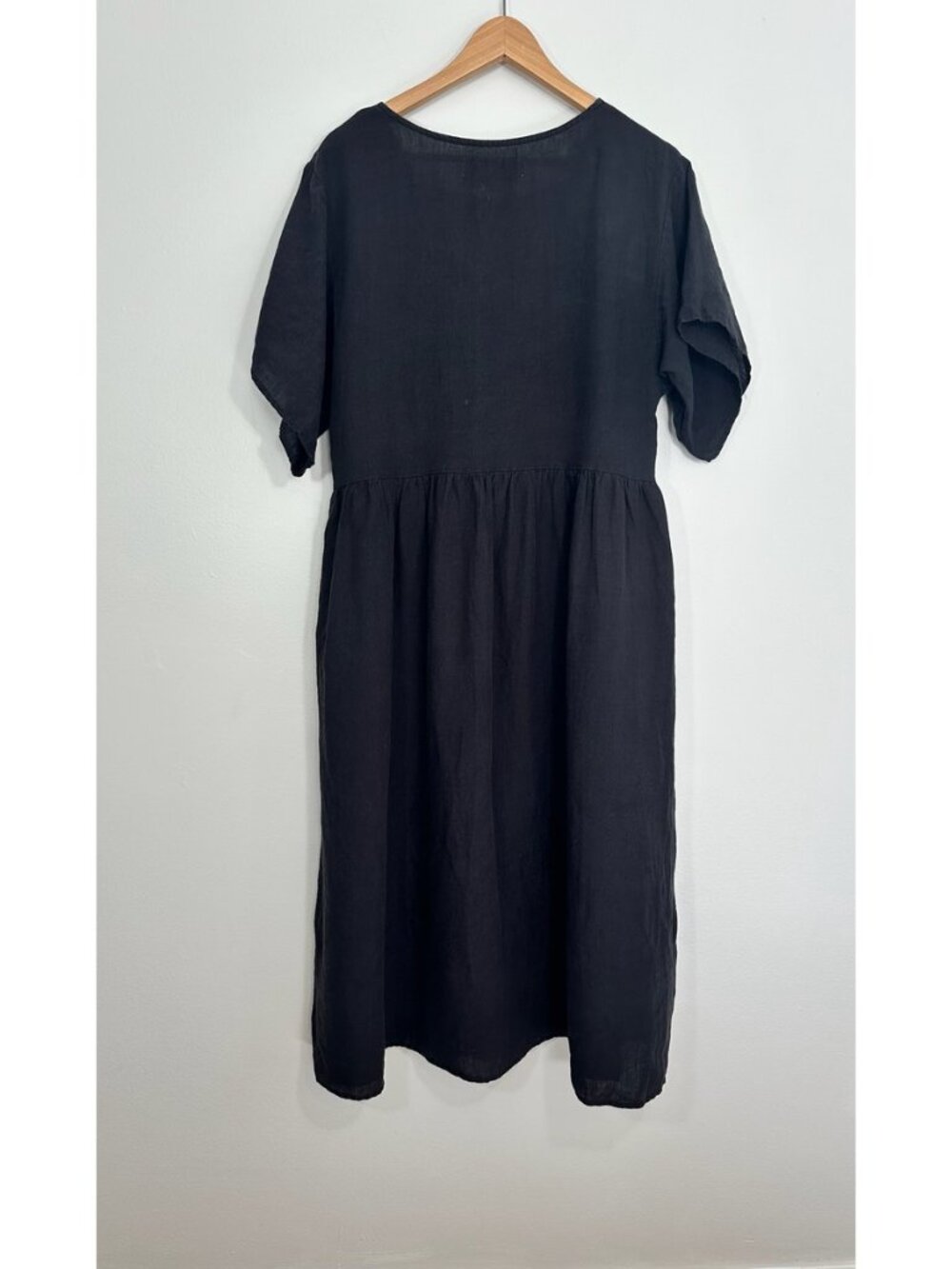L.F. Markey Black Linen Square-Neck Dress US8 - Picture 2 of 7